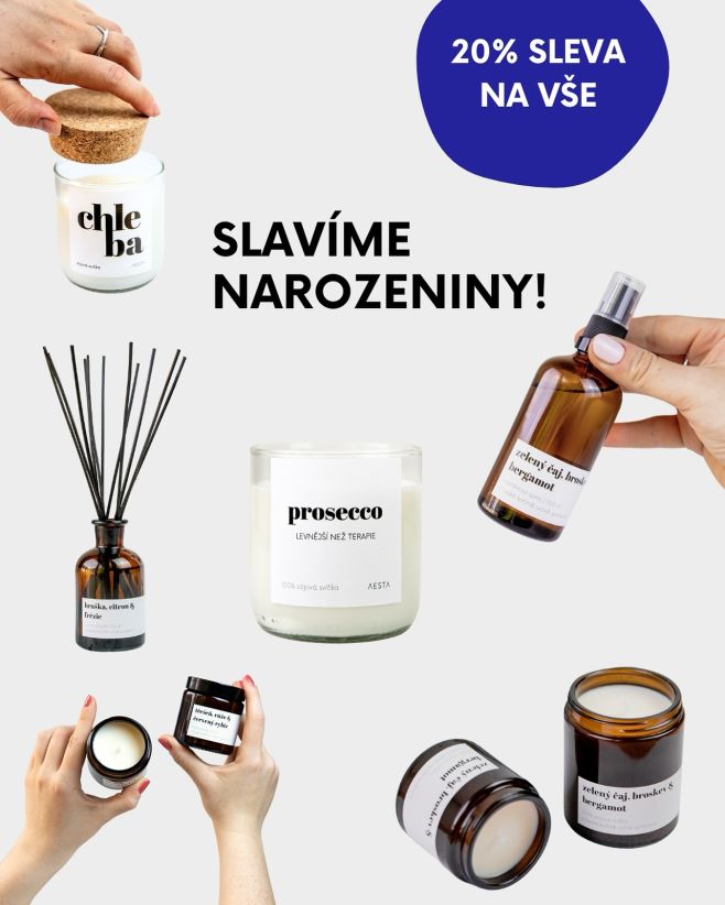 Už čtyři roky voníme ve vašich obývácích. Děkujeme. ❤️ Užijte si 20% slevu na všechno, udělejte si radost, zásoby na...